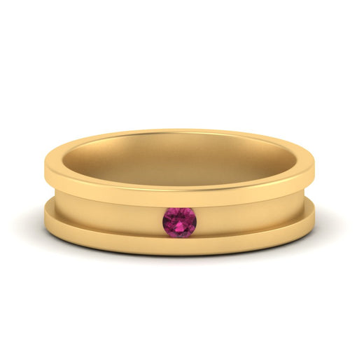 6-Mm-single-pink-sapphire-mens-wedding-band-in-yellow-gold-FD10377BGSADRPI-NL-YG