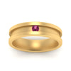 Load image into Gallery viewer, 6-Mm-single-pink-sapphire-mens-wedding-band-in-yellow-gold-FD10377BGSADRPIANGLE5-NL-YG