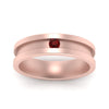 Load image into Gallery viewer, 6-Mm-single-ruby-mens-wedding-band-in-rose-gold-FD10377BGRUDRANGLE5-NL-RG
