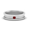 Load image into Gallery viewer, 6-Mm-single-ruby-mens-wedding-band-in-white-gold-FD10377BGRUDR-NL-WG