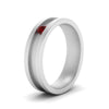 Load image into Gallery viewer, 6-Mm-single-ruby-mens-wedding-band-in-white-gold-FD10377BGRUDRANGLE2-NL-WG