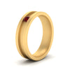 Load image into Gallery viewer, 6-Mm-single-ruby-mens-wedding-band-in-yellow-gold-FD10377BGRUDRANGLE2-NL-YG