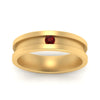 Load image into Gallery viewer, 6-Mm-single-ruby-mens-wedding-band-in-yellow-gold-FD10377BGRUDRANGLE5-NL-YG