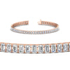 Load image into Gallery viewer, 6-carat-Emerald-cut-diamond-tennis-bracelet-in-rose-gold-FDBRC10449EMANGLE2-6.00CT-NL-RG.jpg