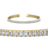 Load image into Gallery viewer, 6-carat-Emerald-cut-diamond-tennis-bracelet-in-yellow-gold-FDBRC10449EMANGLE2-6.00CT-NL-YG.jpg