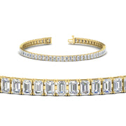6 Carat Emerald Cut Diamond Tennis Bracelet