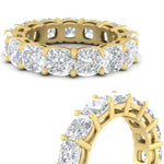Load image into Gallery viewer, 6-carat-cushion-cut-diamond-wedding-eternity-ring-in-yellow-gold-FDEWB9296CUANGLE3-6.00CT-NL-YG
