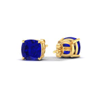 Load image into Gallery viewer, 6-carat-cushion-cut-sapphire-basket-stud-earring-in-yellow-gold-fdear10411cugsablangle4-6.00ct-nl-yg.jpg