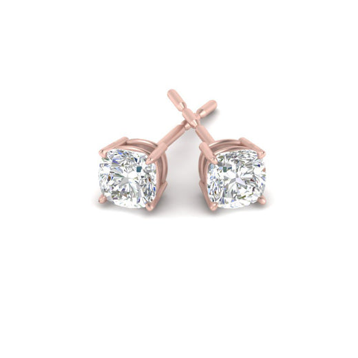 Cushion Diamond Basket Stud Earring