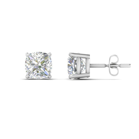 Cushion Diamond Basket Stud Earring