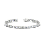 Load image into Gallery viewer, 6 Carat Emerald Cut Bezel Tennis Diamond Bracelet
