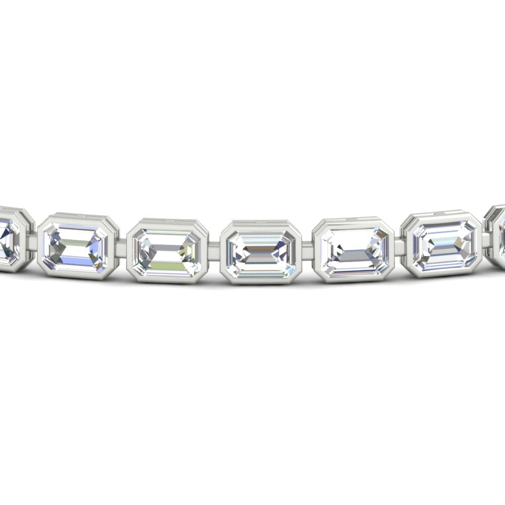6 Carat Emerald Cut Bezel Tennis Diamond Bracelet
