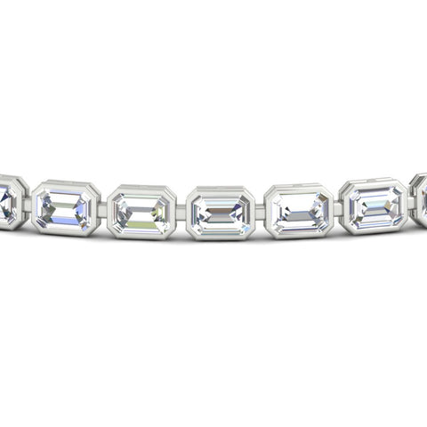 6 Carat Emerald Cut Bezel Tennis Diamond Bracelet
