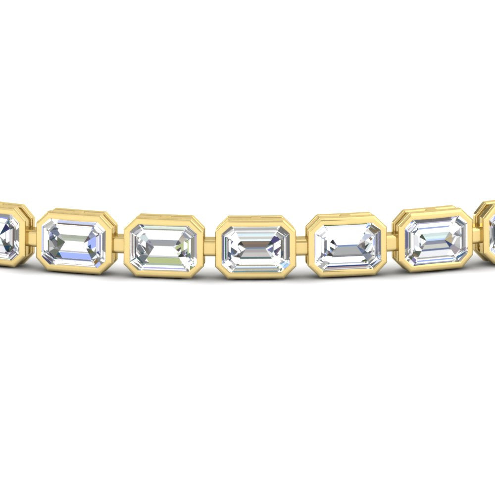 6 Carat Emerald Cut Bezel Tennis Diamond Bracelet