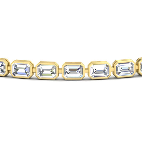 6 Carat Emerald Cut Bezel Tennis Diamond Bracelet