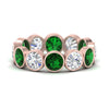 Load image into Gallery viewer, 6-carat-eternity-ring-bezel-emerald-in-rose-gold-FDEWB10558-0.50CTGEMGRANGLE3-NL-RG