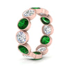 Load image into Gallery viewer, 6-carat-eternity-ring-bezel-emerald-in-rose-gold-FDEWB10558-0.50CTGEMGRANGLE3-NL-RG