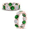 Load image into Gallery viewer, 6-carat-eternity-ring-bezel-emerald-in-rose-gold-FDEWB10558-0.50CTGEMGRANGLE3-NL-RG