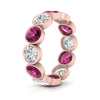 Load image into Gallery viewer, 6-carat-eternity-ring-bezel-pink-sapphire-in-rose-gold-FDEWB10558-0.50CTGSADRPIANGLE3-NL-RG