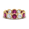 Load image into Gallery viewer, 6-carat-eternity-ring-bezel-pink-sapphire-in-yellow-gold-FDEWB10558-0.50CTGSADRPIANGLE3-NL-YG