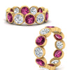 Load image into Gallery viewer, 6-carat-eternity-ring-bezel-pink-sapphire-in-yellow-gold-FDEWB10558-0.50CTGSADRPIANGLE3-NL-YG