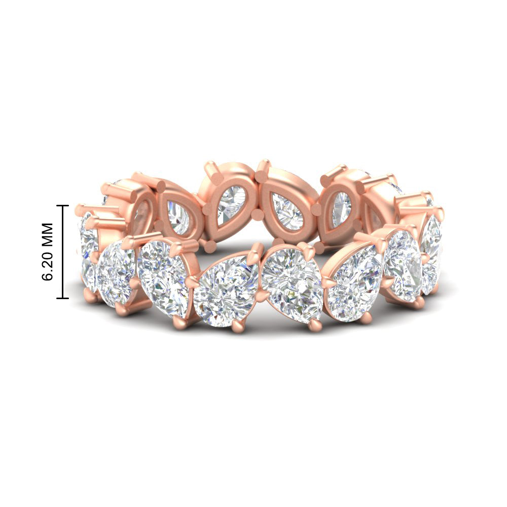 6 Carat Pear Shape Full Eternity Wedding Band