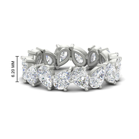 6 Carat Pear Shape Full Eternity Wedding Band