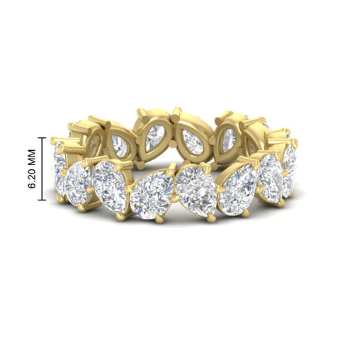 6 Carat Pear Shape Full Eternity Wedding Band
