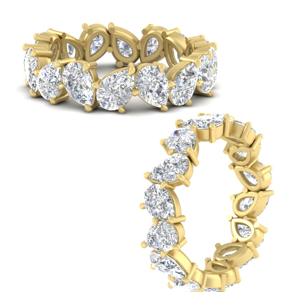 6 Carat Pear Shape Full Eternity Wedding Band