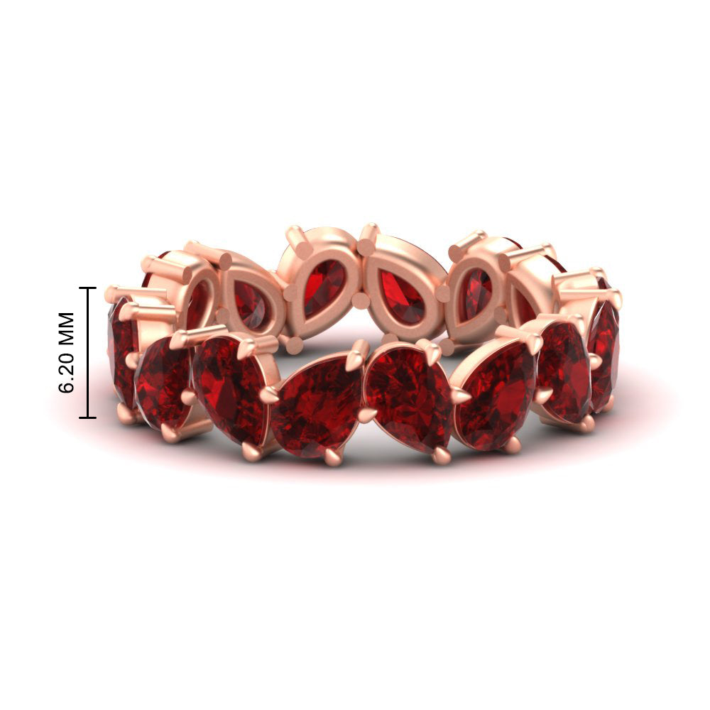 6 Carat Pear Shape Full Eternity Wedding Band