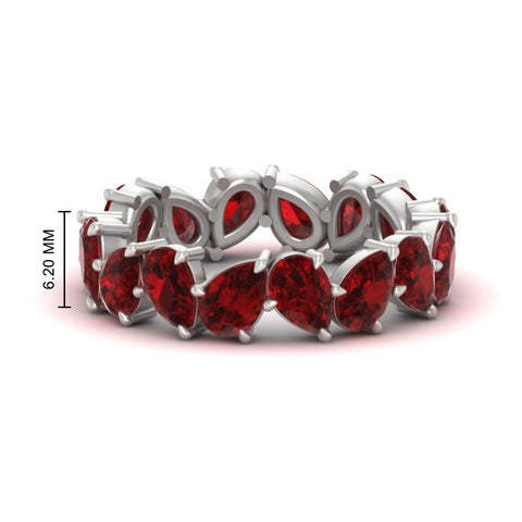 6 Carat Pear Shape Full Eternity Wedding Band