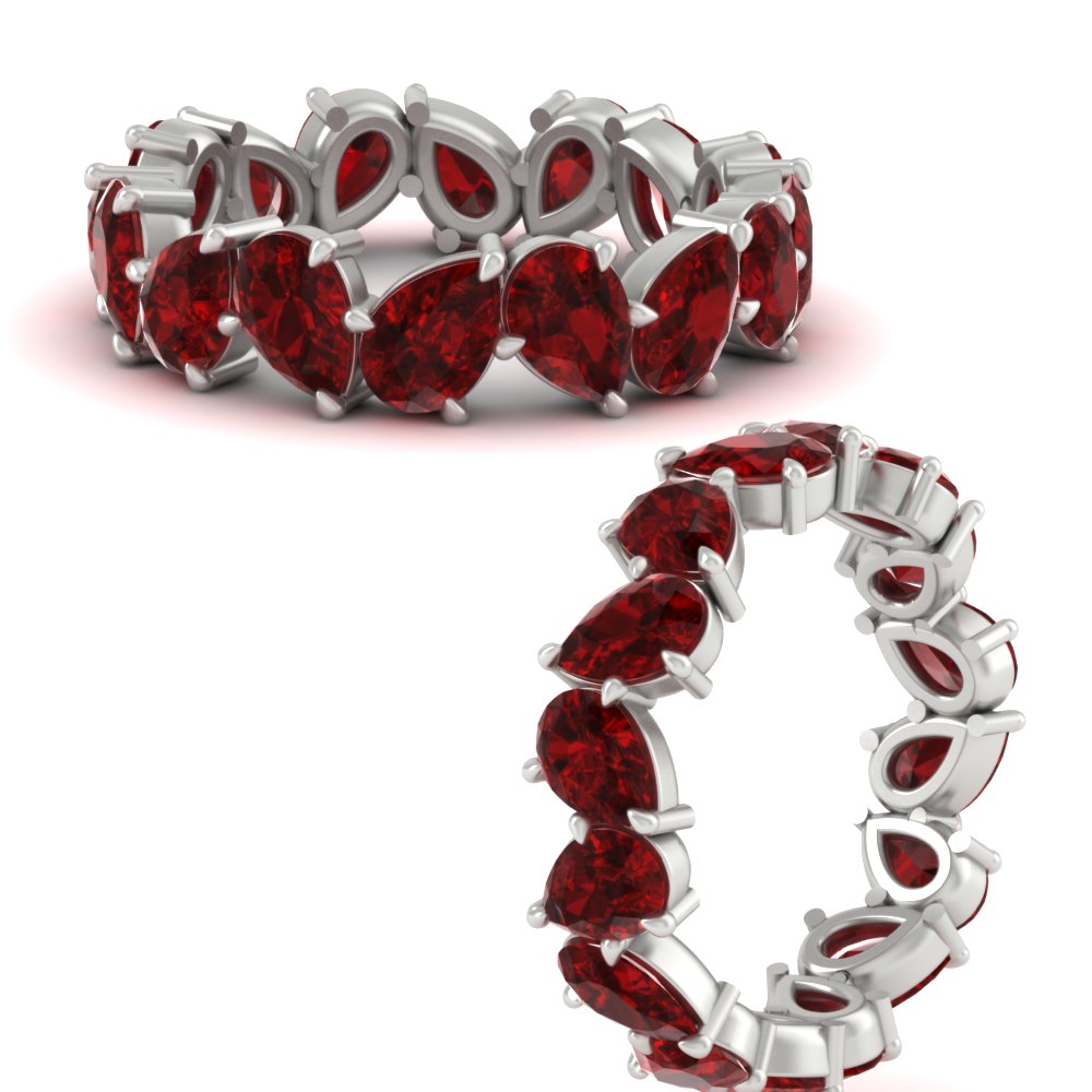 6 Carat Pear Shape Full Eternity Wedding Band