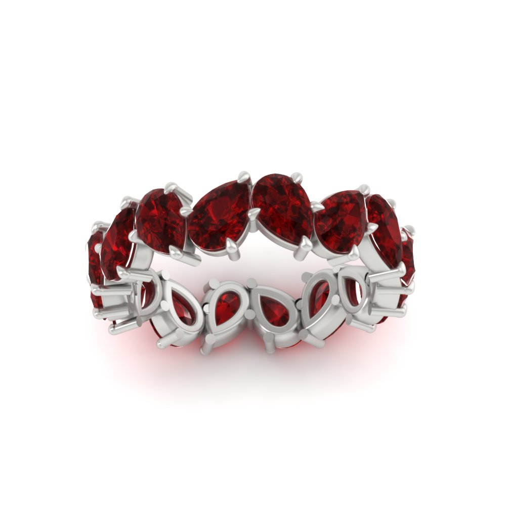 6 Carat Pear Shape Full Eternity Wedding Band