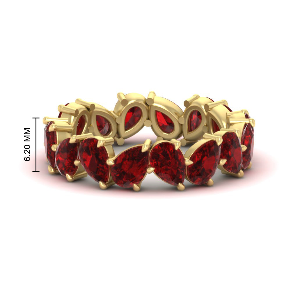6 Carat Pear Shape Full Eternity Wedding Band