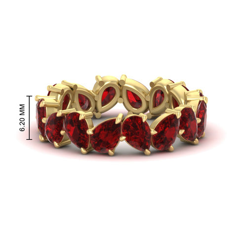 6 Carat Pear Shape Full Eternity Wedding Band