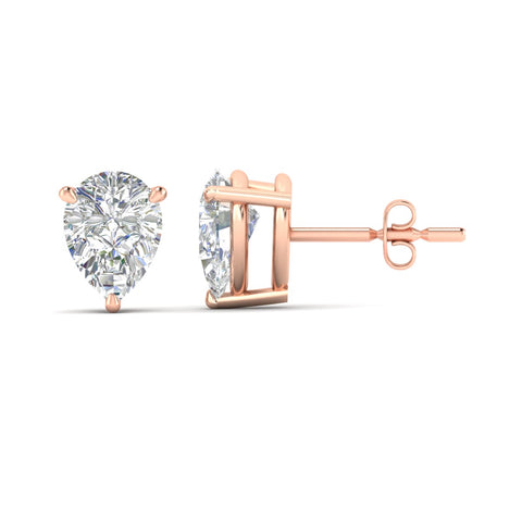 Three-Prong Pear Diamond Solitaire Stud Earrings [IGI Certified]