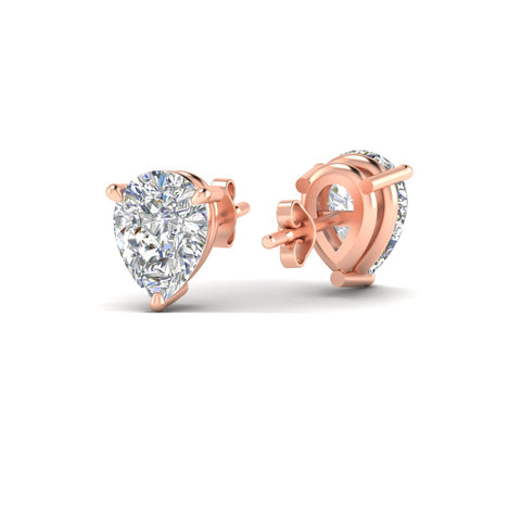 Three-Prong Pear Diamond Solitaire Stud Earrings [IGI Certified]