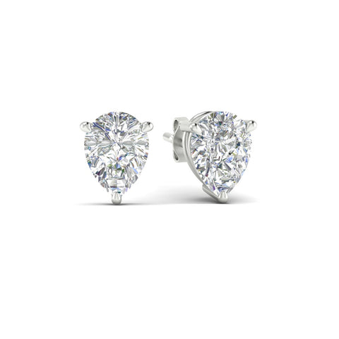 Three-Prong Pear Diamond Solitaire Stud Earrings [IGI Certified]