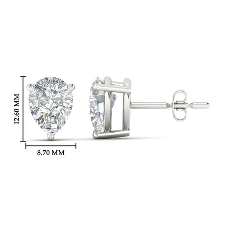 Three-Prong Pear Diamond Solitaire Stud Earrings [IGI Certified]