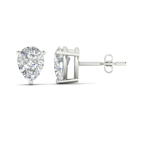Three-Prong Pear Diamond Solitaire Stud Earrings [IGI Certified]