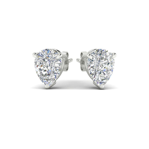Three-Prong Pear Diamond Solitaire Stud Earrings [IGI Certified]
