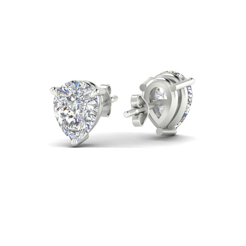 Three-Prong Pear Diamond Solitaire Stud Earrings [IGI Certified]