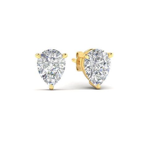 Three-Prong Pear Diamond Solitaire Stud Earrings [IGI Certified]