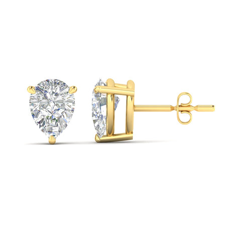 Three-Prong Pear Diamond Solitaire Stud Earrings [IGI Certified]