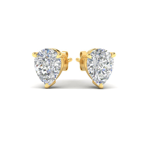 Three-Prong Pear Diamond Solitaire Stud Earrings [IGI Certified]