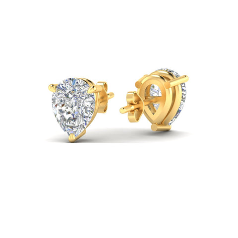 Three-Prong Pear Diamond Solitaire Stud Earrings [IGI Certified]