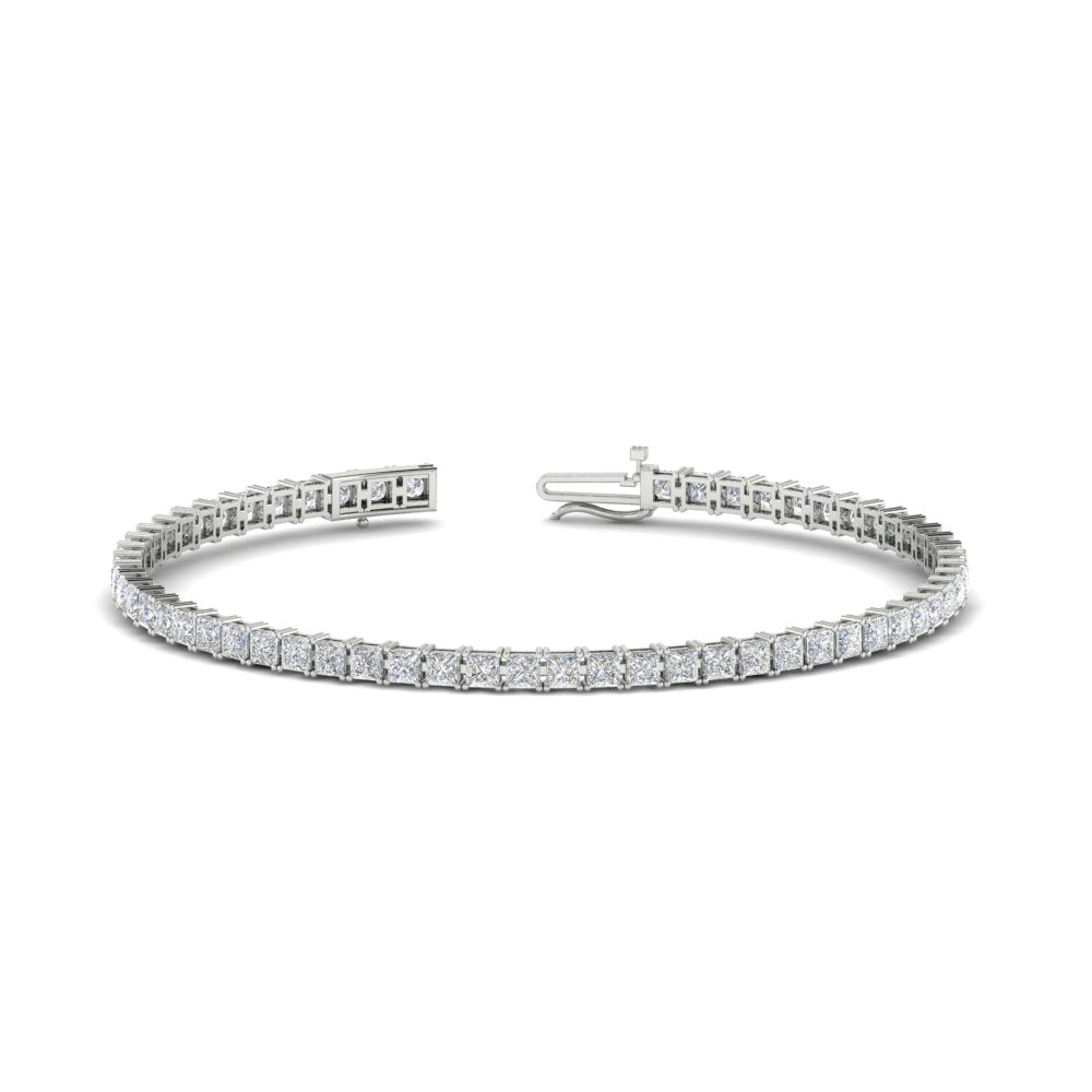 6 Carat Princess Cut Diamond Tennis Eternity Bracelet