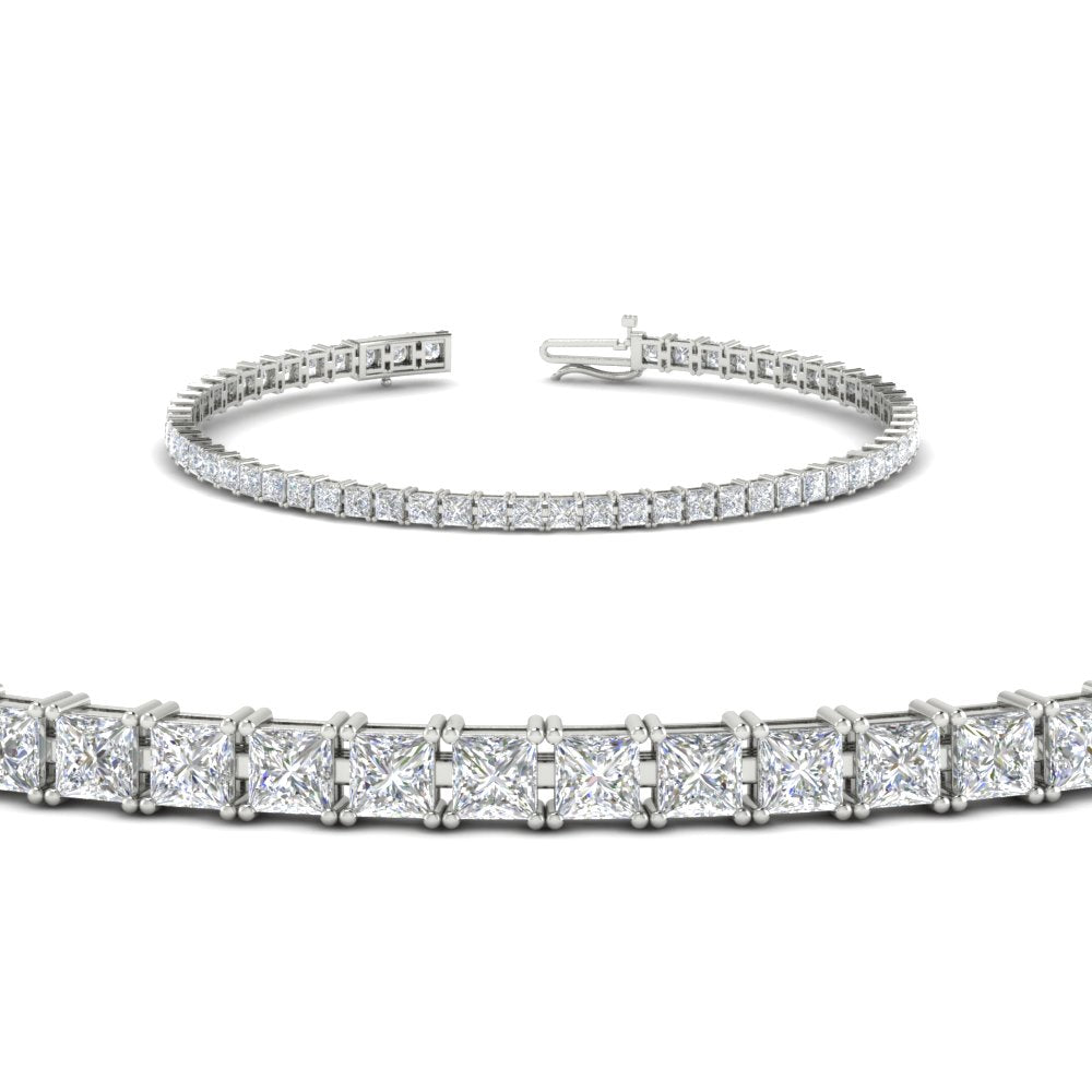 6 Carat Princess Cut Diamond Tennis Eternity Bracelet
