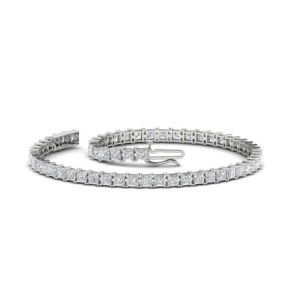 6 Carat Princess Cut Diamond Tennis Eternity Bracelet