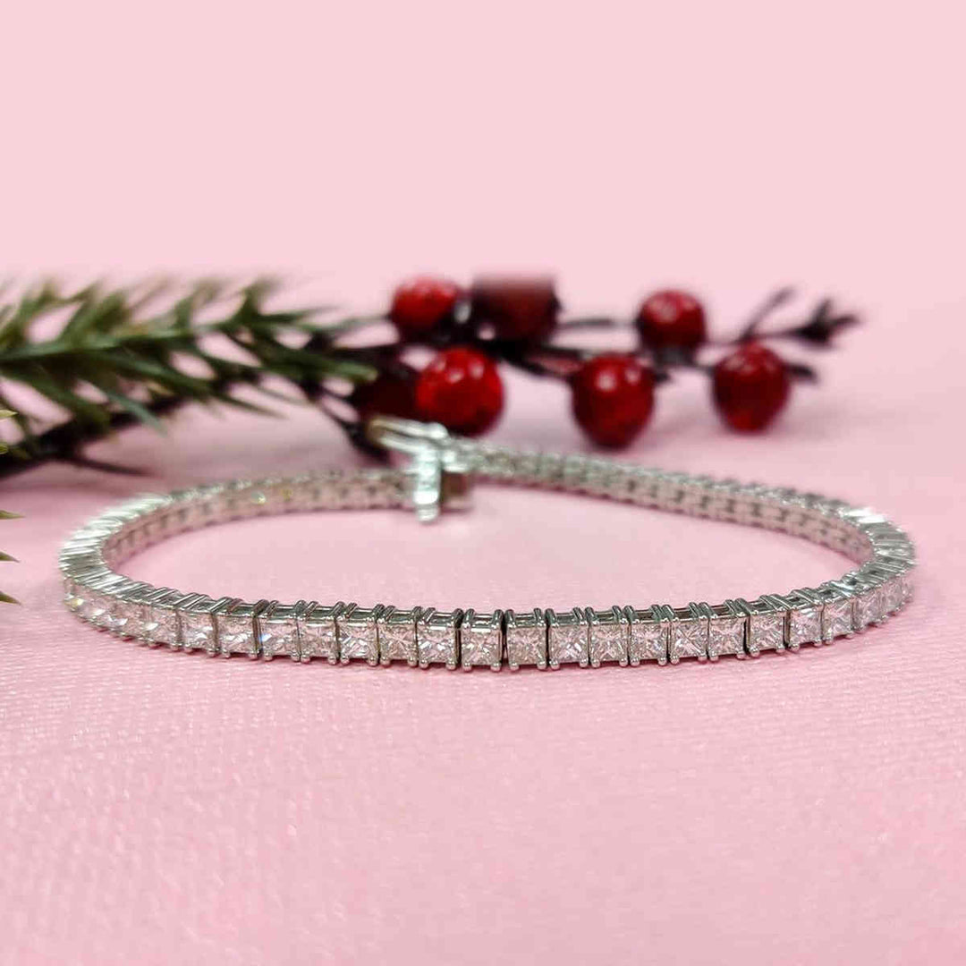 6 Carat Princess Cut Diamond Tennis Eternity Bracelet